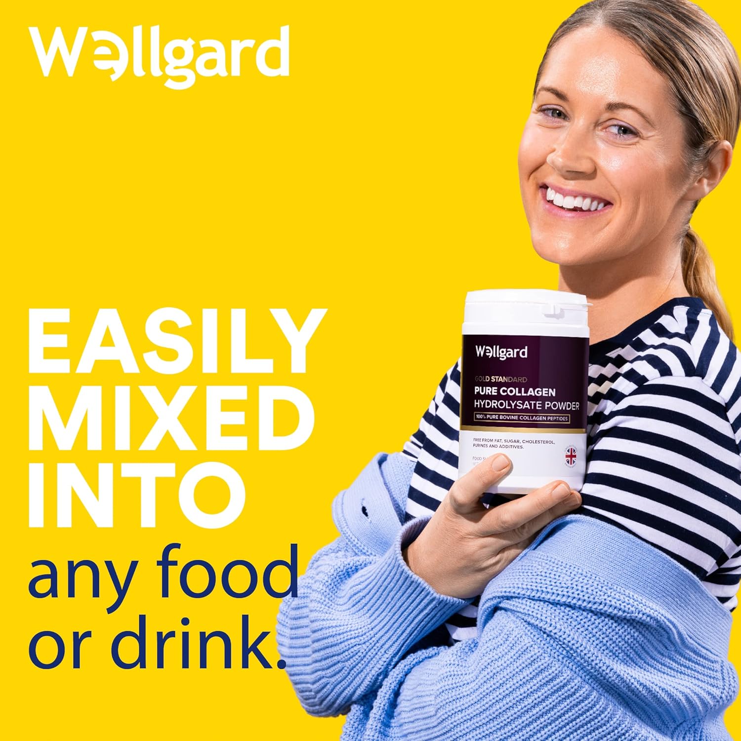 Wellgard Collagen Powder, Bovine Collagen Peptides Powder - High Levels of The 8 Essential Amino Acids, Collagen Supplement, Halal & Kosher, Made in UK