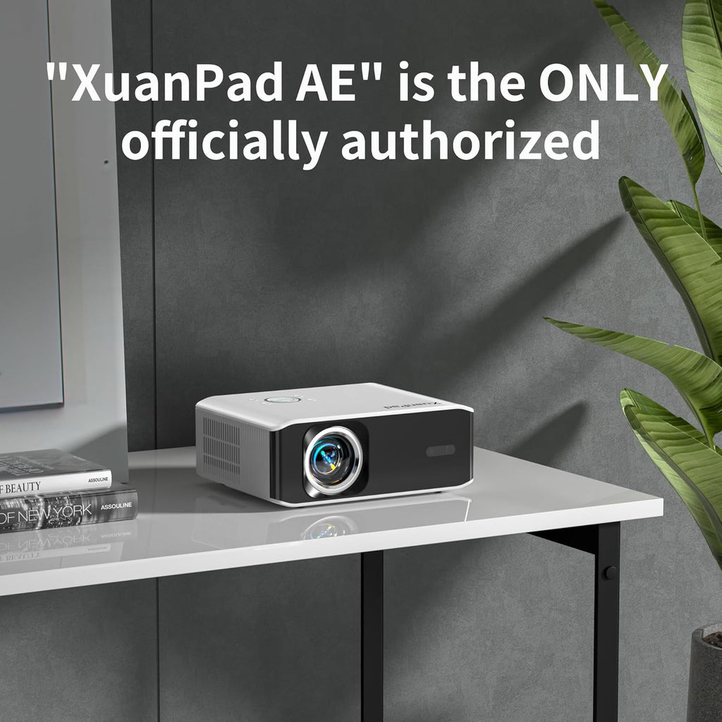 XuanPad Projector AI Auto Focus 26000L Native 1080P Smart Portable Projector 4K Supported Outdoor Home Cinema with Tripod for iOS Android TV Stick