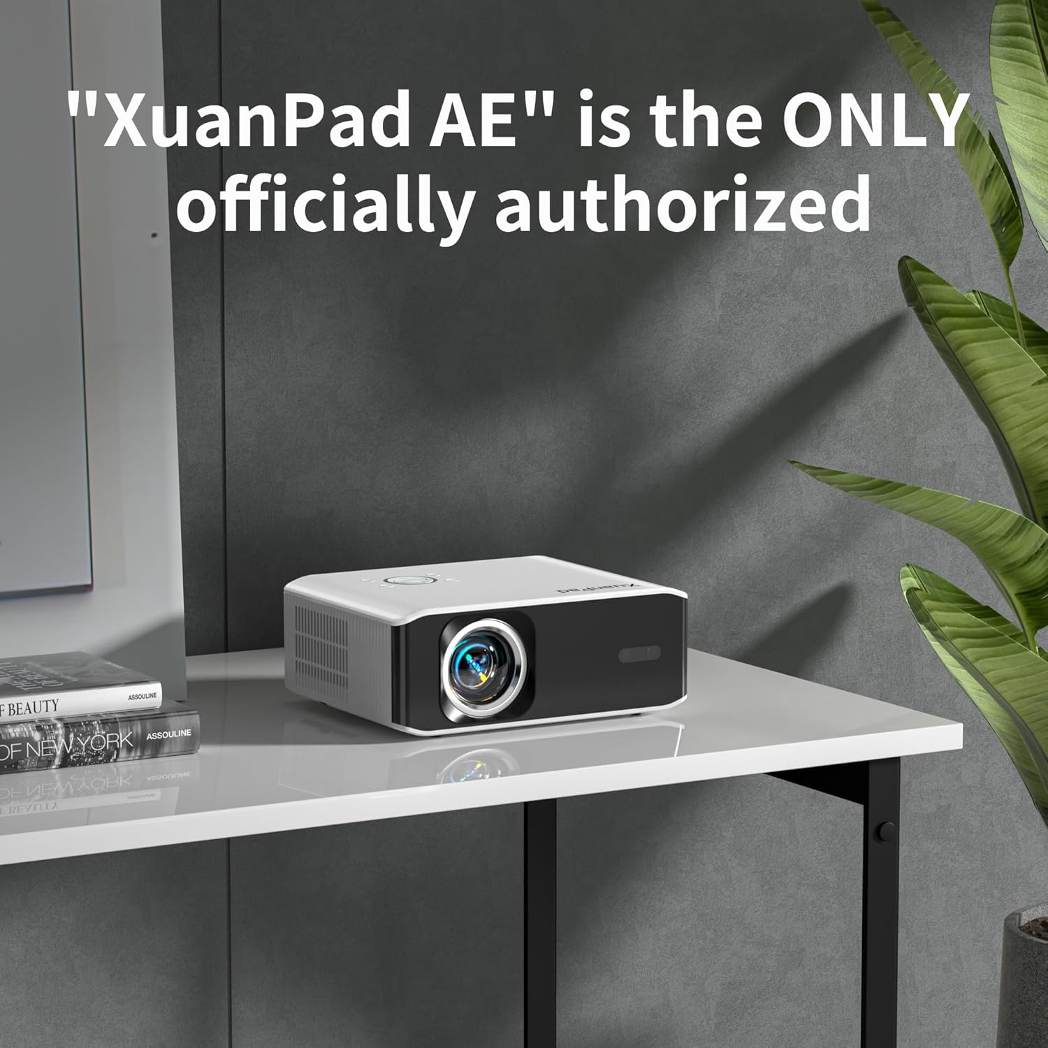 XuanPad Projector AI Auto Focus 26000L Native 1080P Smart Portable Projector 4K Supported Outdoor Home Cinema with Tripod for iOS Android TV Stick