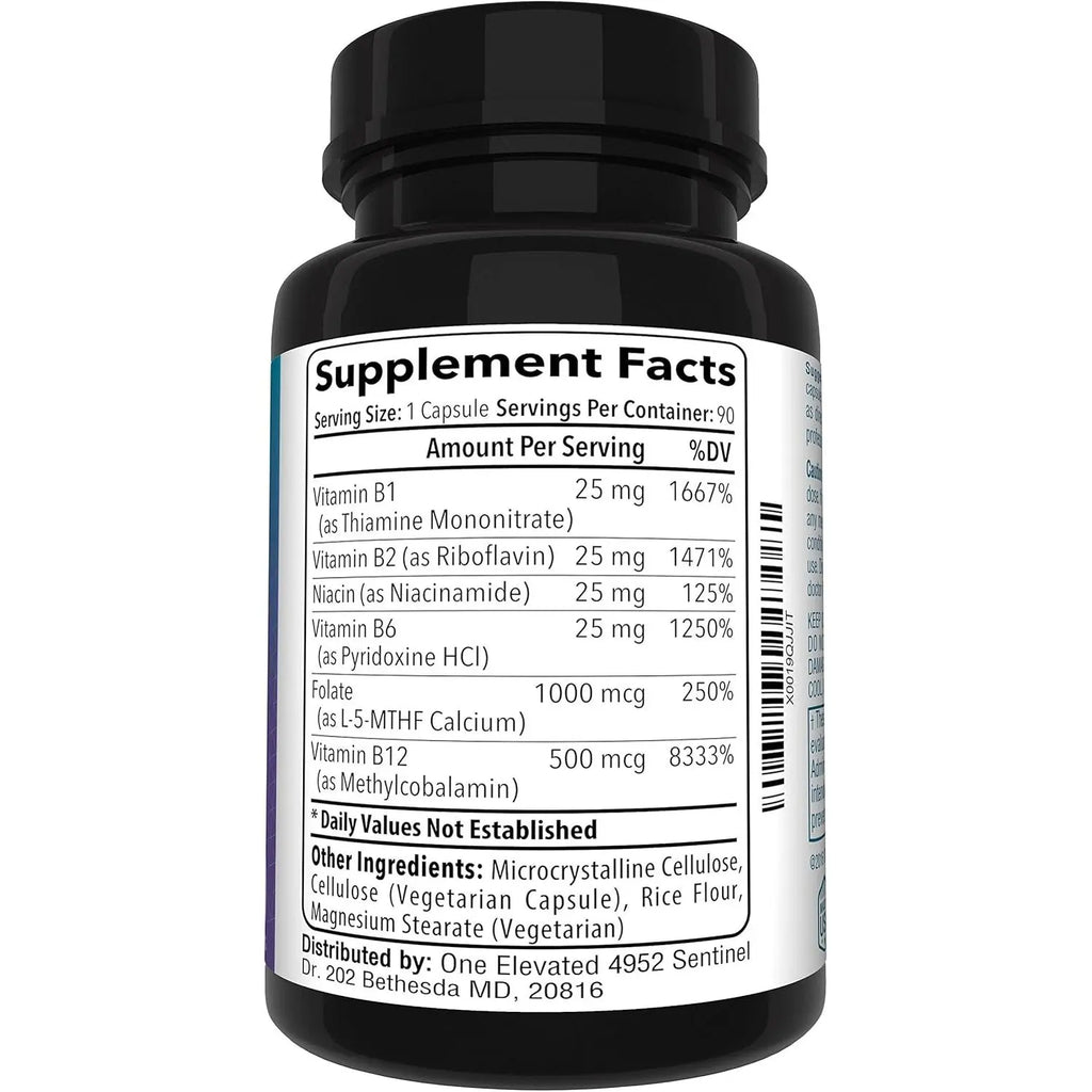 Double Strength & Most Bioactive Methyl Folate! Uniquely Formulated with Highest Pharmaceutical Grade Methylcobalamin (B12), Niacin, B1, B2 B6. Works Synergistically for Max Results-3 Month Supply