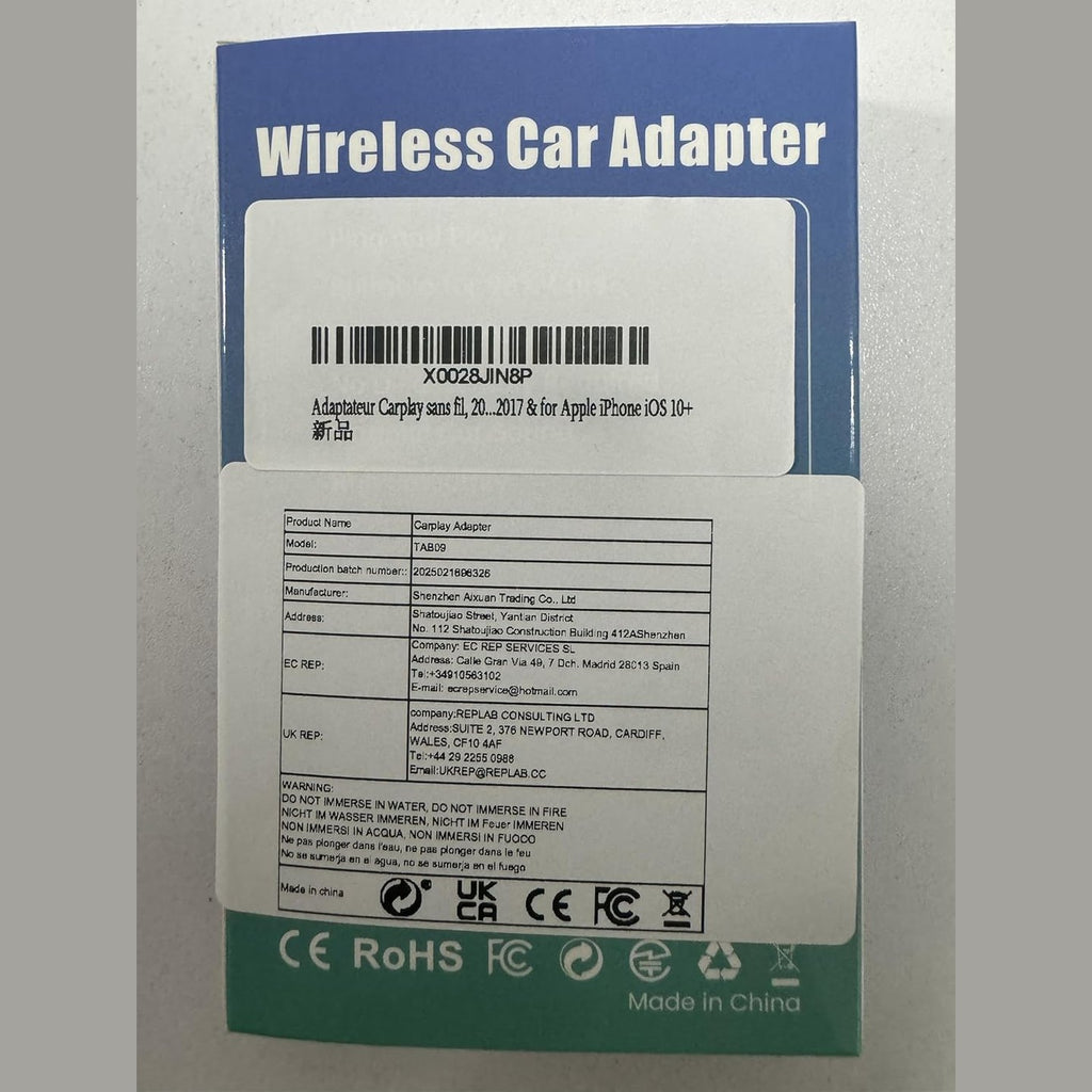 Wireless Carplay Adapter, 2025 Upgrade Converts Wired to Wireless Adapter for iPhone, Wireless Control Plug & Play Carplay for 2017+ Cars and for Apple iPhone iOS 10+