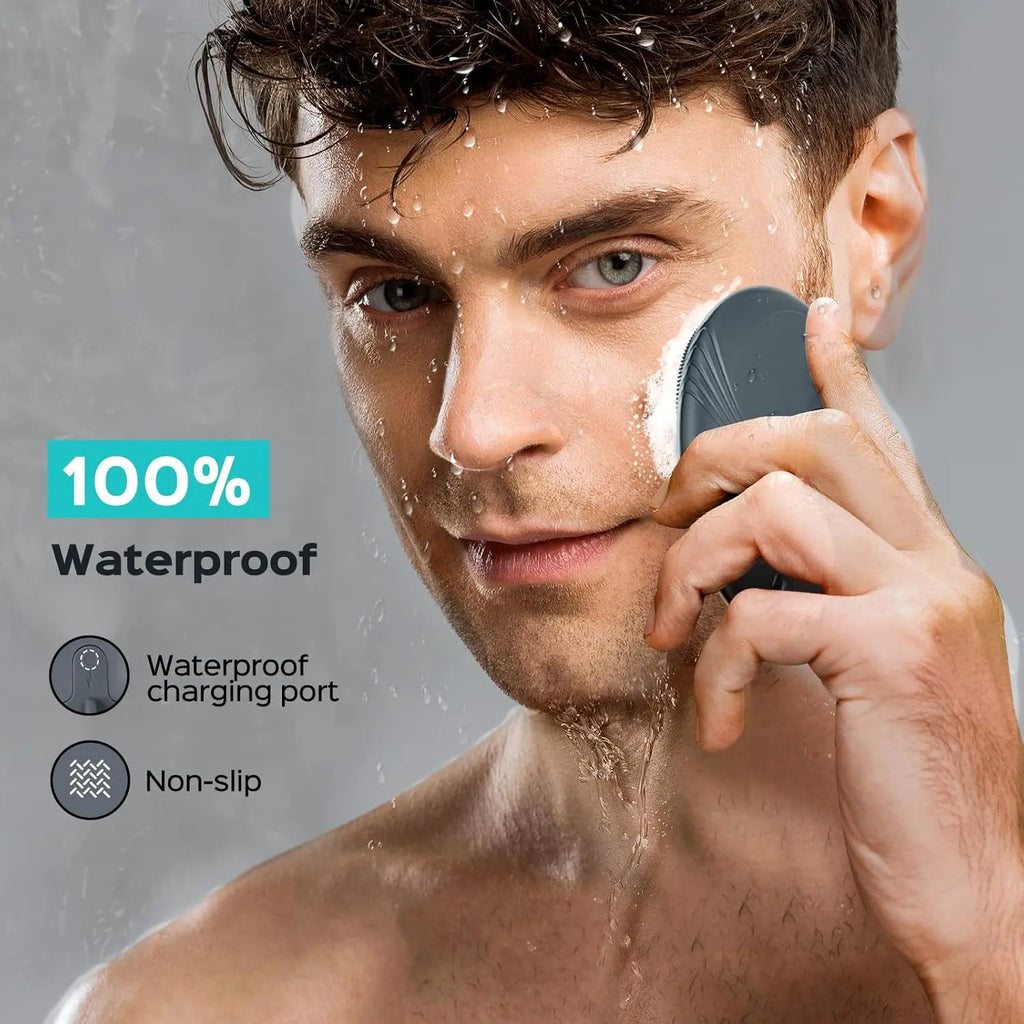 Face Scrubber Facial Cleansing Brush: IPX7 Waterproof Rechargeable Face Brush, 5 Cleansing Modes, Electric Silicone Care System for Cleaning, Exfoliating, Massaging
