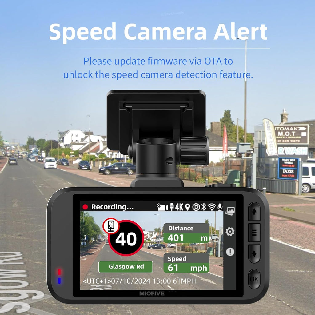 Miofive S1 Dash Cam, Built-in 5G Wi-Fi GPS Car Dashboard Camera Recorder, 2160P UHD 30fps Dashcam with APP, 3.0" IPS Screen, 140° Wide-Angle, WDR, Night Vision, 24H Parking Mode, Supports 512GB Max.