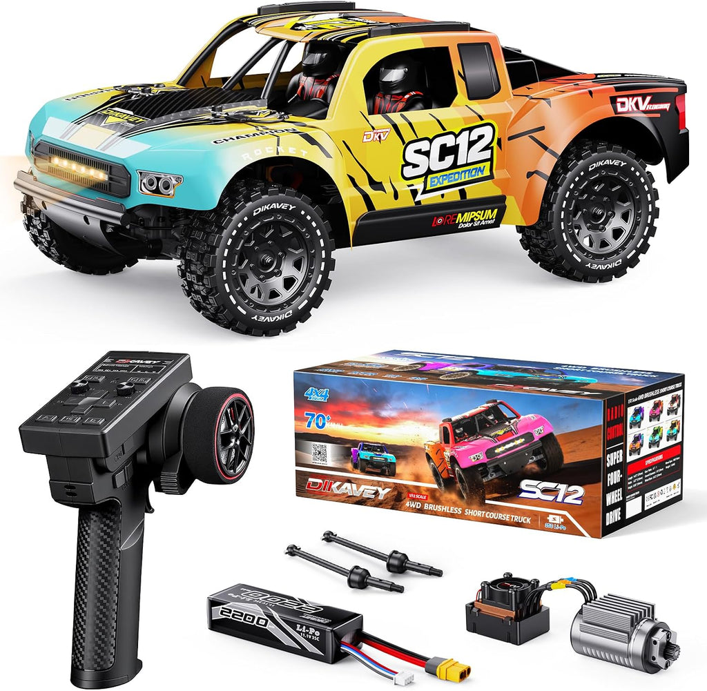 1/12 Brushless Remote Control Car RTR, Rc Drift Short-Course Truck