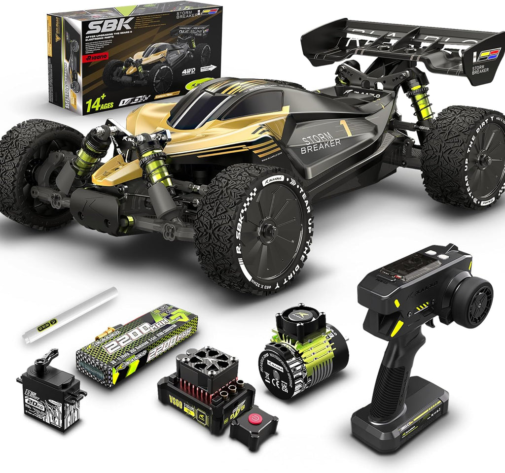 RLAARLO 1/10 Brushless RC Cars, 4×4 Buggy, 50+ MPH, Carbon Fiber, Ages 8+