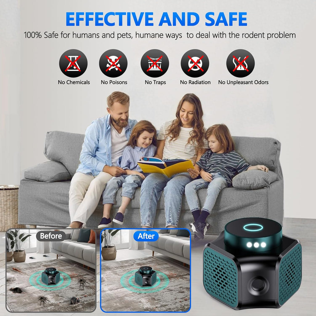 LJCMN Mouse Repellent Ultrasonic Plug in, Mice Repellent Indoor Rodent Squirrel Deterrent Device for Home Attic Garage