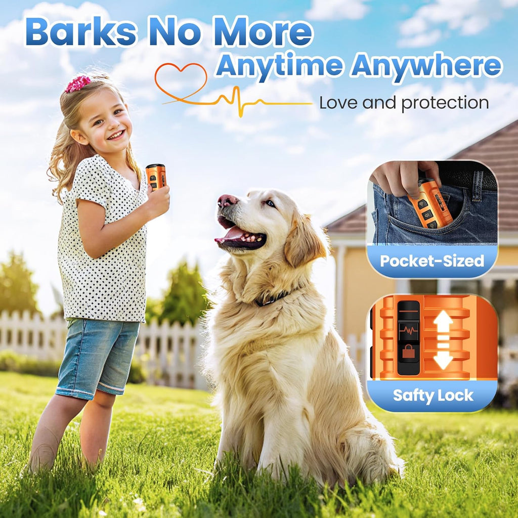 Dog Bark Deterrent Device 3X Anti Barking Device for Dogs, 5 Modes Stop Neighbors Dog Barks No More Safe for All Dogs 50FT Bark Control Indoor Outdoor with Flashlight,Rechargeable Training Device