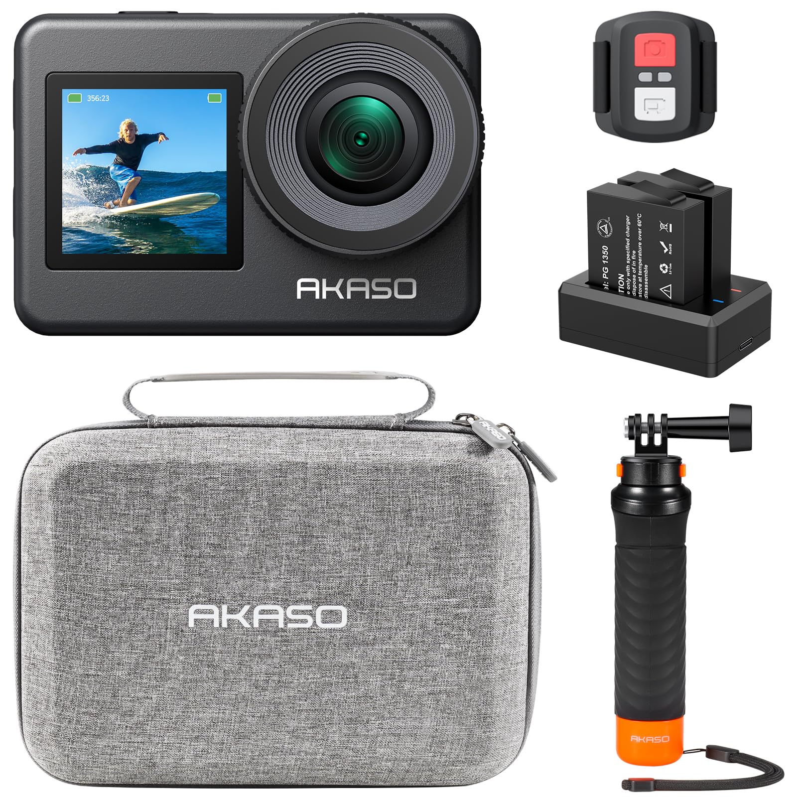 AKASO Brave 7 Action Cam 4K30FPS with 256GB U3 microSDXC Memory Card 20MP WiFi Underwater Camera IPX8 Waterproof Action Camera Ice 2.0 with Touch Screen, Zoom, Voice Control and 2 x 1350 mAh Batteries