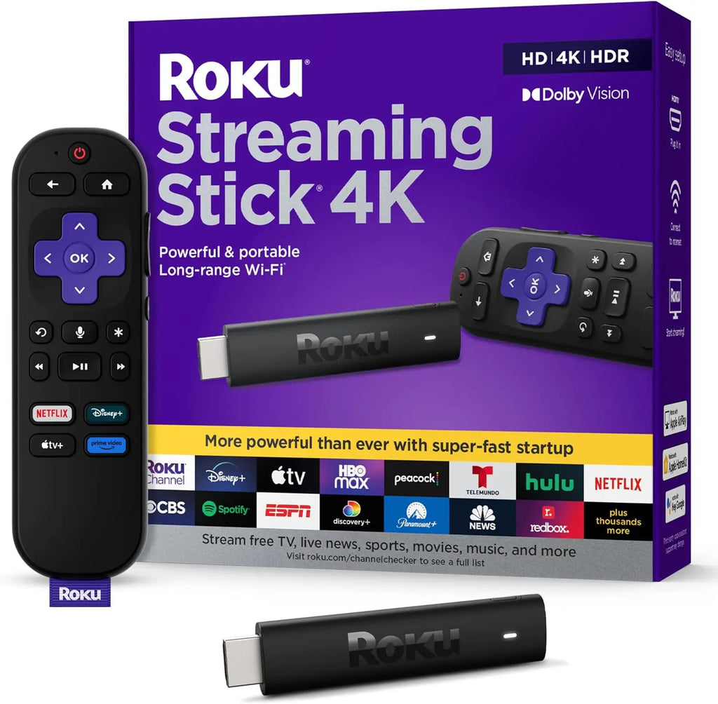 Roku 4K Streaming Stick with Voice Remote and TV Controls
