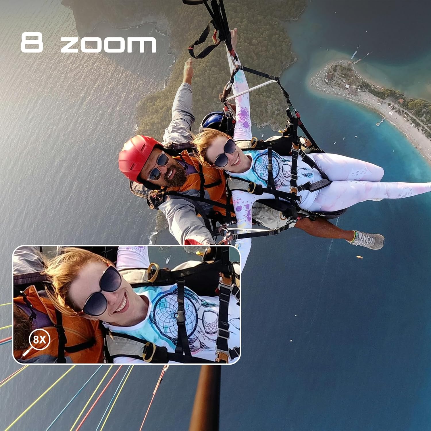 Apexcam New M80PRO Action Cam 4K 64MP EIS Touch Screen with 64GB Waterproof Sports Camera Card Underwater Camera 40M 8X Zoom and 2 x 1350 Batteries Accessories Kit