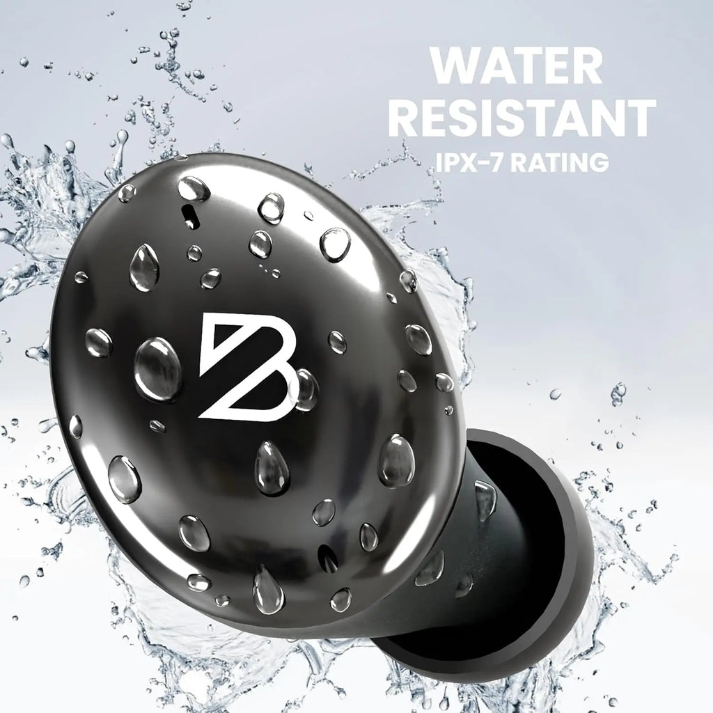 Back Bay Audio Tempo 30 Wireless Earbuds for Small Ears, Black Bluetooth 5.0 In-Ear Earbuds with 32 Hours Battery Life, IPX7 Waterproof, Extra Bass Mode, Dual Microphones