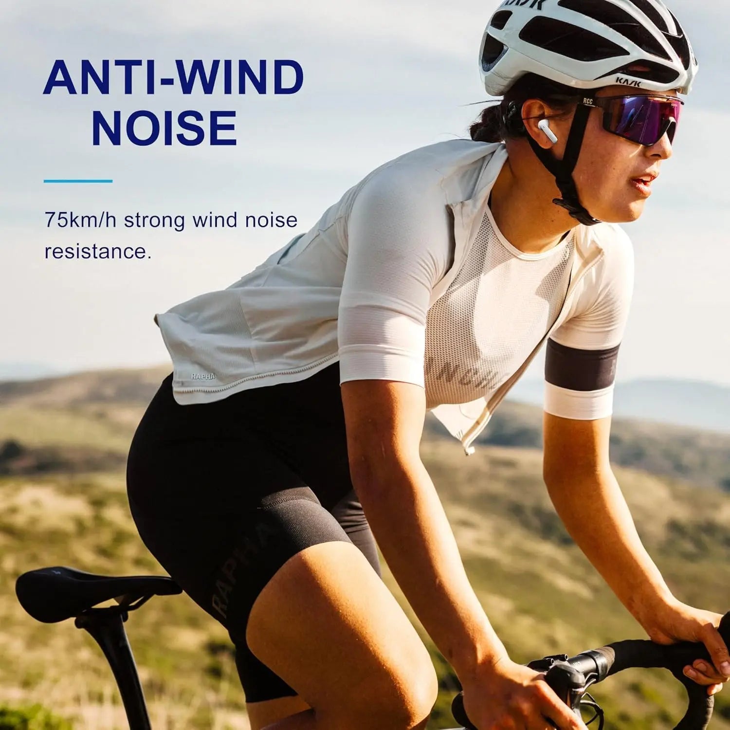 QCY Bluetooth Headphones, HT05 Noise Cancelling Headphones, Wireless, Hybrid Active Noise Cancelling In-Ear Earphones, 6 Microphones, 36H Battery, Transparent Mode, White