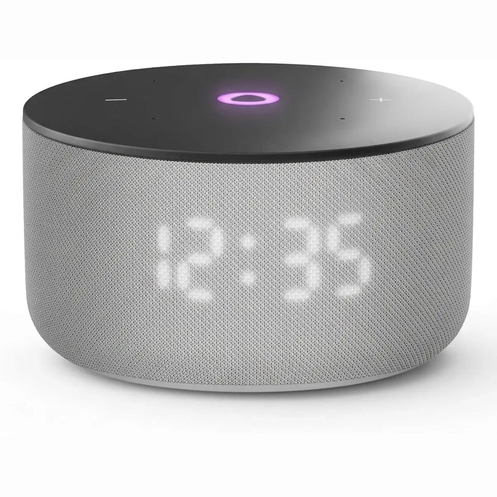 Yango Yasmina Smart Speaker, AI Buddy, Arabic and English, 12W Sound, LED Display, Compact Speaker for Dorm Room and Small Apartment, Grey