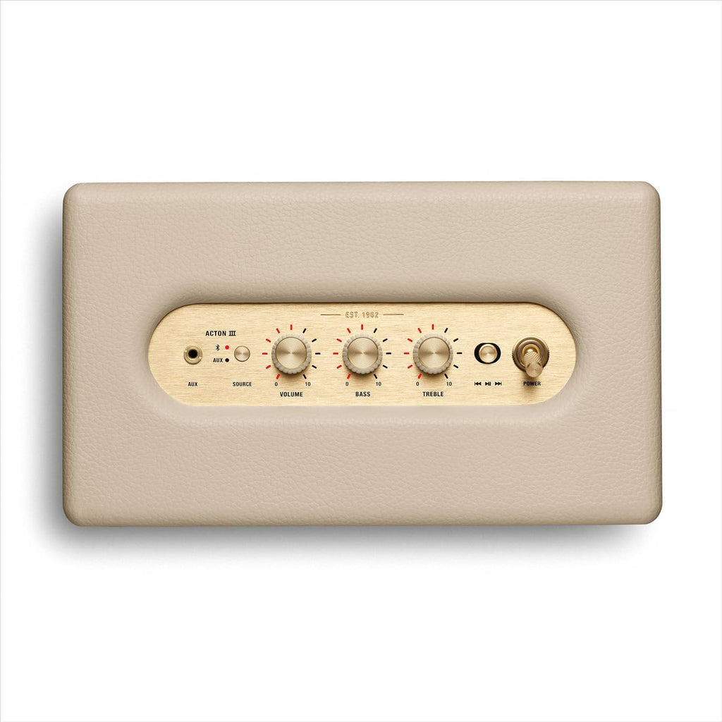 Marshall Acton III 60W Premium Home Wireless Speaker with Bluetooth 5.2 and Multiple Inputs - Enjoy signature Marshall sound | Cream