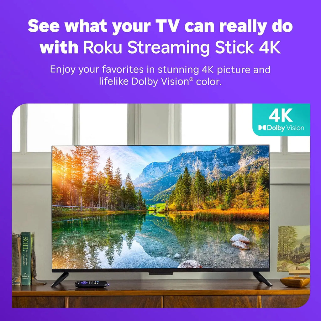 Roku 4K Streaming Stick with Voice Remote and TV Controls