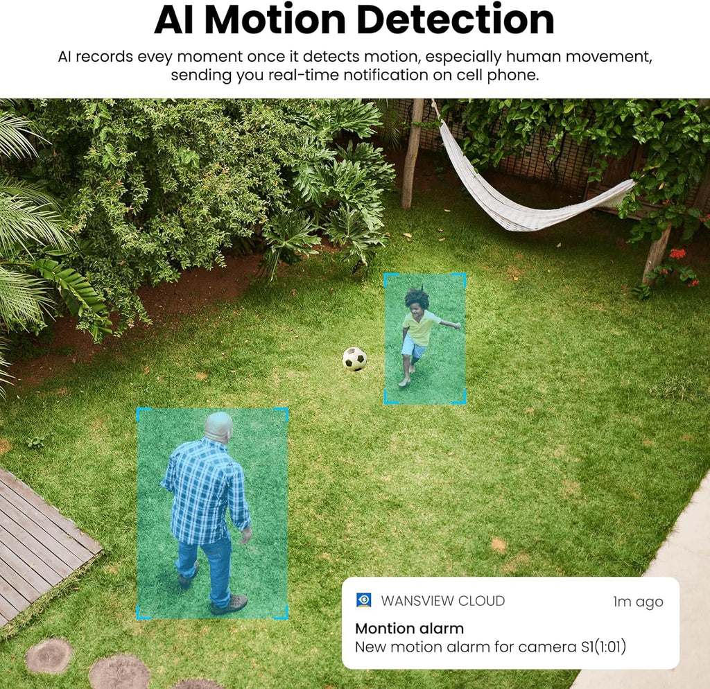 AOQEE Security Camera Outdoor Wireless Solar - 2K CCTV Camera Systems, Battery Operated Home/House Security, PIR Detection, IP65, Colour Night Vision, SD card/Cloud Storage, Works with Alexa S1