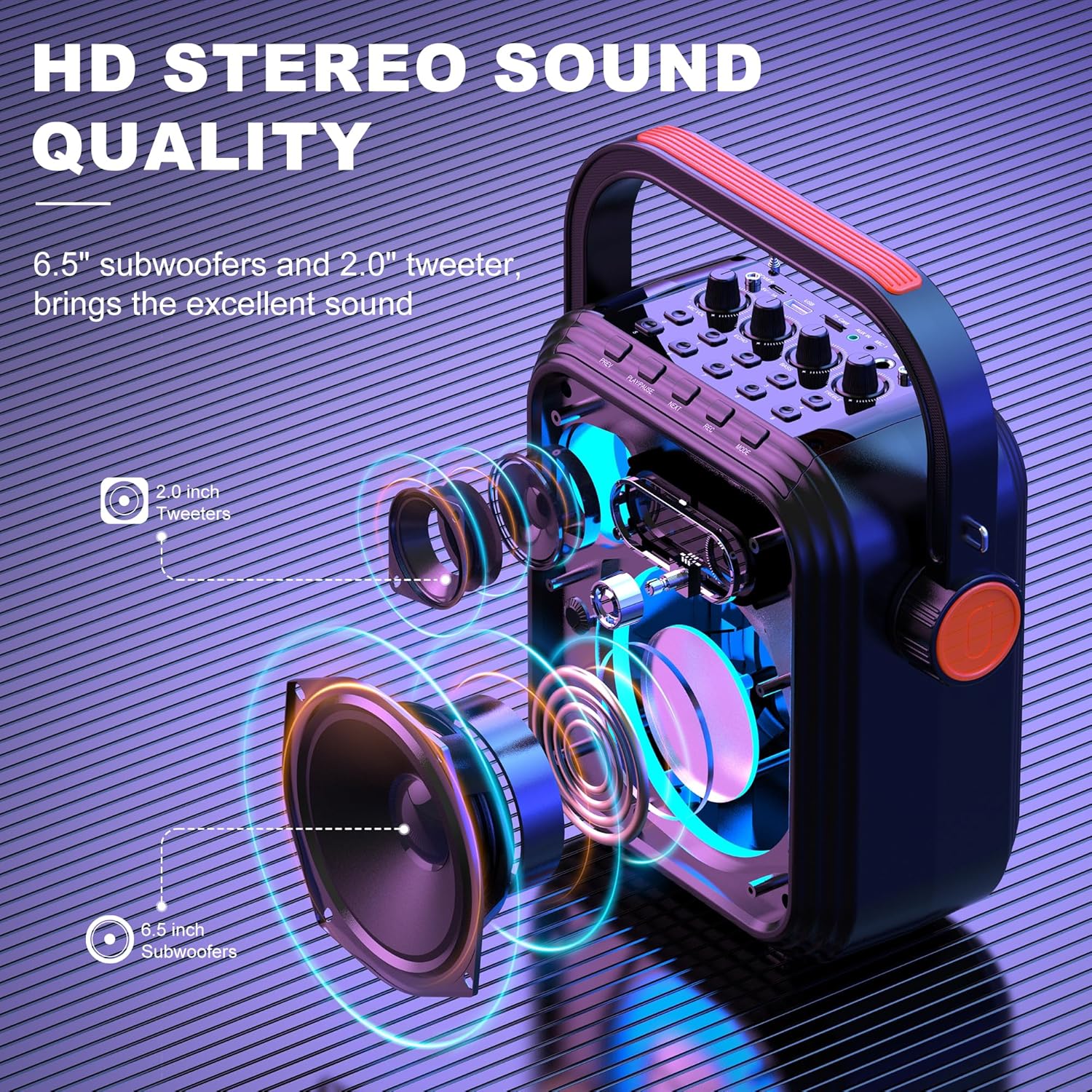 JYX Karaoke Machine Portable Microphone Speaker Set Bluetooth 5.0 Rechargeable PA System with FM Radio, Audio Recording, Remote Control, Supports TF Card/USB