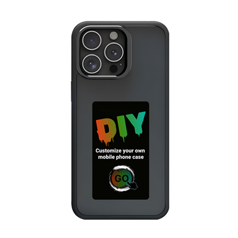 Smart Ink Screen Phone Case Compatible NFC Portrait Digital Case for iPhone E-Ink Picture Mobile Phone Case Display DIY Photo Anti-Scratch Protective Phone Cover Black