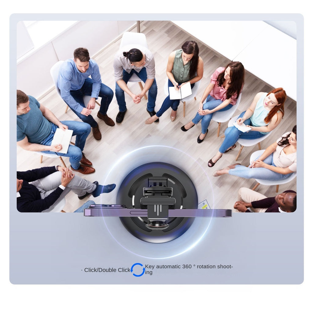 Auto Face Tracking Phone Holder, No App Required, 360° Rotation Face Body Phone Tracking Tripod Smart Shooting Camera Mount for Live Vlog Streaming Video, Rechargeable Battery-Black